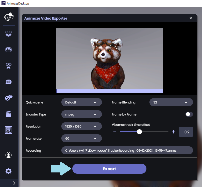 Learn how to use the Video Exporter in Animaze by FaceRig
