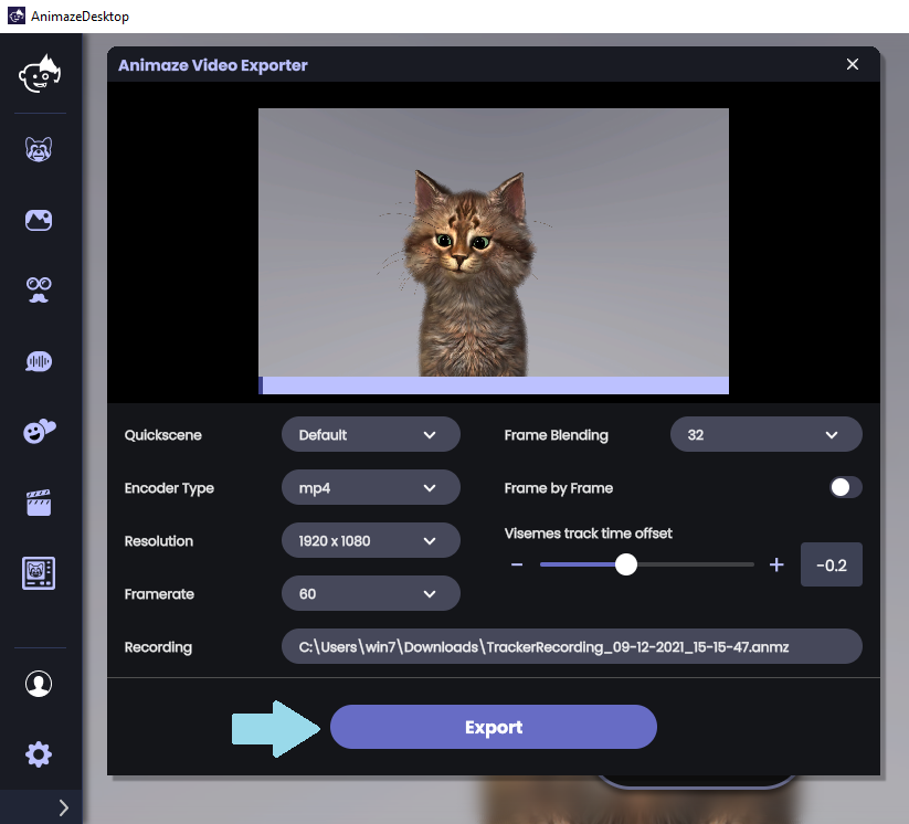 Learn how to use the Video Exporter in Animaze by FaceRig